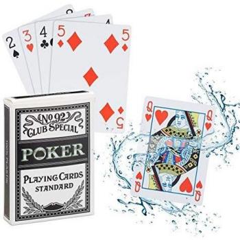 Relaxdays Cartas Póker Impermeables, Baraja Resistente al Agua, 54 Naipes, Texas Hold'em, Profesional, Plástico, 1 Ud, Multicolor