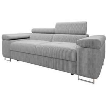 Sofá Comfivo S105 Tapizado en Gris con Patas de Metal, 198 x 102 x 70 cm