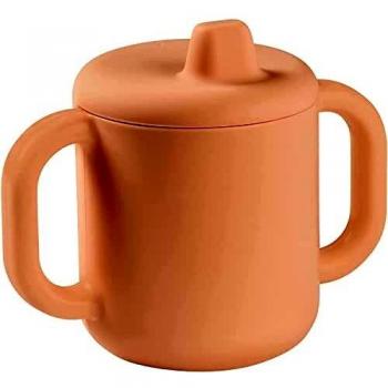 Taza de aprendizaje de silicona rosa