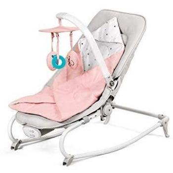 Kinderkraft Hamaca Bebé 3 en 1 FELIO, Balancín, Silla, 8 Melodías, Rosa