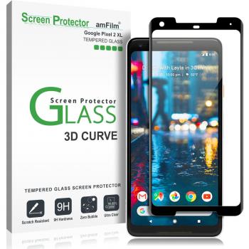 amFilm Google Pixel 2 XL Protector de Pantalla, Cobertura Total Cristal Vidrio Templado Protector de Pantalla para Google Pixel 2 XL