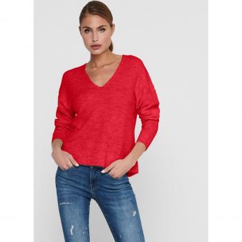 Jersey de mujer de punto con cuello de pico JDY