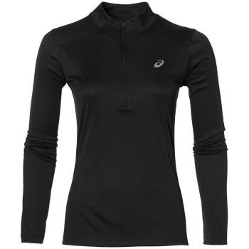 Asics LS 1/2 Zip Top Camiseta de Manga Larga, Mujer, Negro