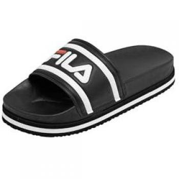 Chanclas Fila Morro Bay Zeppa mujer con plataforma negra y blanca para playa y piscina