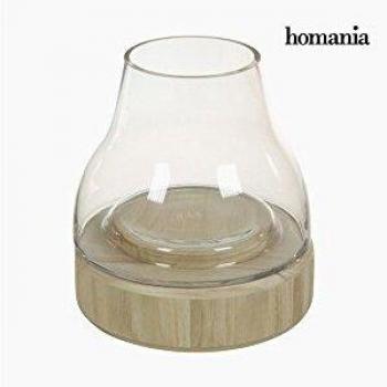 Portavelas Vidrio Madera - Colección Pure Crystal Deco by Homania