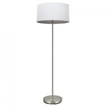 Pie de salón Tatiana 1xe27 Níquel/Blanco-Madera Gris 162x40x40 cm