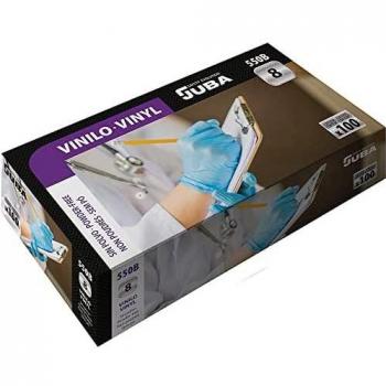 Guantes Desechables de Vinilo Azul Sin Polvo Talla L (8) JUBA - Caja de 100 Unidades