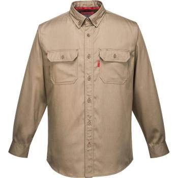 Camisa de trabajo resistente a la llama BizFlame 88/12 color caqui con protección ARC2