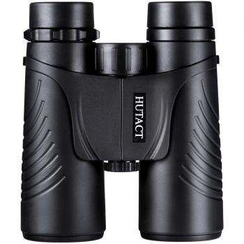 HUTACT Prismáticos 10x42 pequeños de Campo Amplio Binoculares Prismaticos Compactos Profesionales HD para viajeros, observar Aves, Detalles más Luminosos, a Prueba de Agua y Polvo