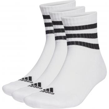 adidas 3-Stripes Cushioned Sportswear Mid-Cut Socks Pack of 3 (White/Black) - Size S