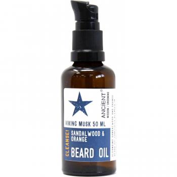 Aceite de Barba 100% Puro y Natural con Vitamina A + E, Rápida Absorción, Estimula Crecimiento Barba, Propiedades Antisépticas y Anti-inflamatorias, de Sándalo