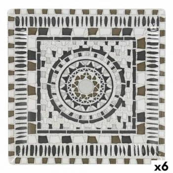 Plato Llano La Mediterránea Barroc Porcelana 24 x 24 x 2 cm (6 Unidades)