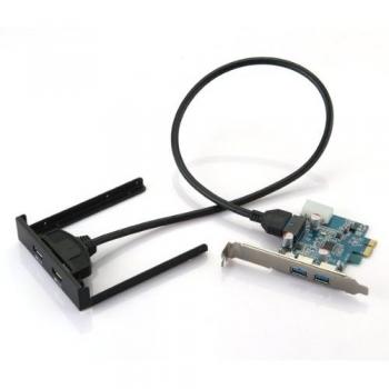 Tarjeta PCI Express PCI-E con adatador de 2 puertos + Panel frontal de USB 3.0 Front Panel, velocidad de 5 Gbps