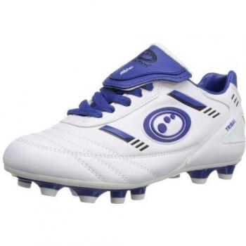OPTIMUM Tribal Moulded Bota de Rugby Junior, Blanco/Azul, 38.5