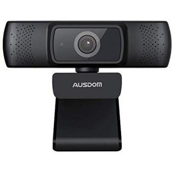 Webcam 1080P Full HD, AUSDOM AF640 Cámara de Ordenador con Enfoque Automático, Micrófono Omnidireccional Incorporado, USB Web Cámara de Video, Compatible con Mac OS, Android y Windows 10/8/7/XP