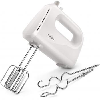 Batidora de Mano Philips HR3705/00, 300 W, Color Blanco, 5 Velocidades + Turbo