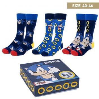 Pack de 3 Calcetines Sonic Talla 40-46