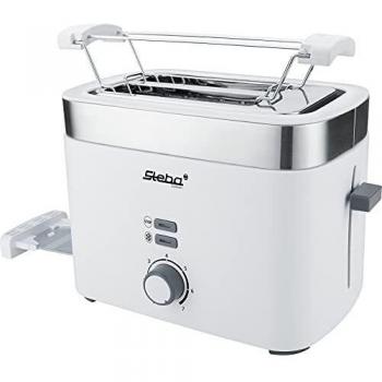 Tostadora Steba TO 10 Bianco | Tostadora de doble ranura para 2 rebanadas | 7 niveles de tostado ajustables | 3 funciones: tostada, descongelación, parada | Descentrado automático del pan