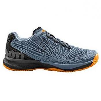 Wilson Kaos 2.0, Zapatillas de Tenis para Hombre, Gris Flint Stone/Black/Mandarin, 44 EU