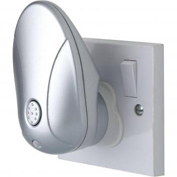 Aplique de pared LED plata 1 bombilla 10cm con luz nocturna RGB