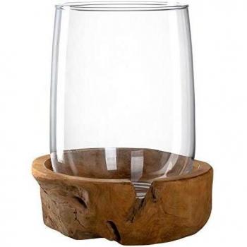 Leonardo Windlicht mit Teaksockel Sides 84409
