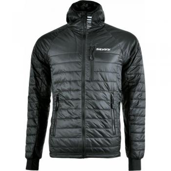 Silvini Rutor Men's Lightweight Windproof Puffer Jacket - Black Primaloft Skiing Coat with Full Zip, Side Pockets & Inner Drawstring