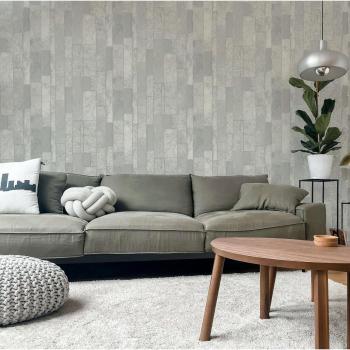 Arthouse Kintsugi Slate Wallpaper - Ultra Modern Stone Metallics, Slate Silver, Textured Heavyweight Vinyl, Metallic