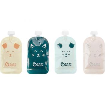 Babymoov - Lote de 20 cantimploras reutilizables Isy Pouches azul