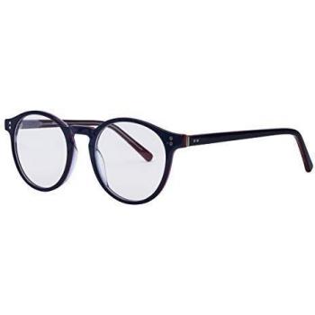 Oval Montura Completa de Plástico Azul con Lentes Recetadas para Hombre - Gafas Anti-Azules - SmartBuy Collection