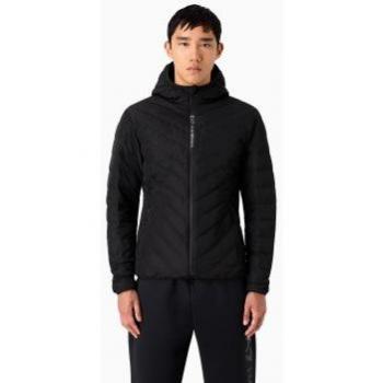 EA7 Logo Zip Down Jacket - Black - Male - Size: XS
