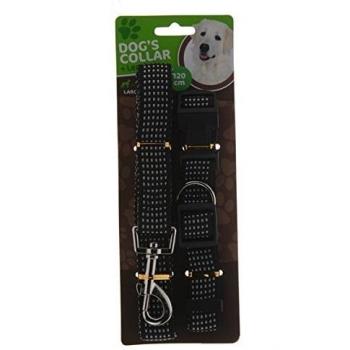 Kit Collar Y Correa para Perro Negro