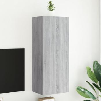 Mueble de TV de pared gris Sonoma 40,5x30x102 cm madera multicapa