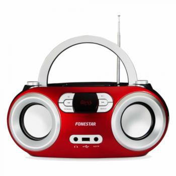 Boom-100R Rojo BT 4.0 2X2W FM Reproductor USB/Mp3 Radio CD Fonestar