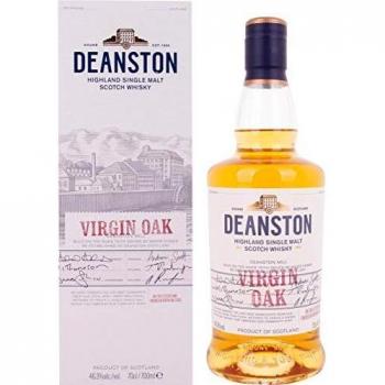 Whisky Single Malt Deanston Virgin Oak 70 cl - Escocia, envejecido en barricas de roble virgen, sabor a vainilla y frutas secas, con un acabado suave y cremoso