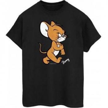 Camiseta de Algodón para Mujer Tom y Jerry con Diseño de Ratón Tipo Boyfriend