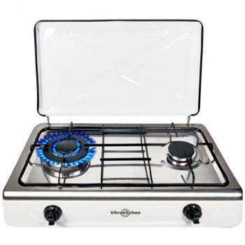 Vitrokitchen 252BB Hornillo de Gas Butano con 2 Fuegos
