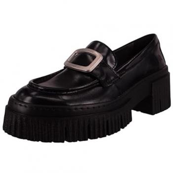 Zapatos de Tacón Art 1372 Nappa Brillante Negro para Mujer - Mocasines Casual Clásicos, Talla 39