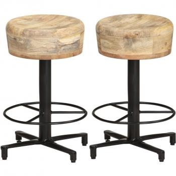 vidaXL Bar Stools 2 pcs 52 cm Solid Mango Wood