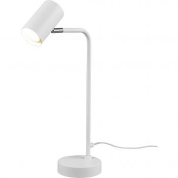 Lámpara de mesa Marley 1xGU10 blanca mate, altura 45 cm, metal, spot orientable