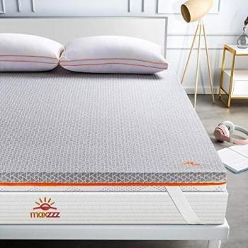Maxzzz Topper Viscoelastico Carbón de Bambú 90x190x7.5cm Topper con Funda Hipoalergénica Infusión Carbón de Bambú Topper Colchón Antiácaros Diseño Ventilado Antiácaros y Transpirable