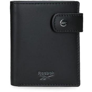 Cartera Reebok Switch Vertical con Cierre de Click Negro, 8,5x10,5x1 cms, Piel