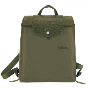 Mochila Longchamp Le Pliage Verde para Mujer en Talla M con Cremallera