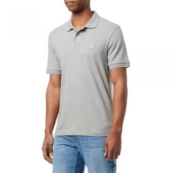 BOSS Orange Passenger Mens Stretch-Cotton Slim-Fit Polo Shirt with Logo Patch - Light/Pastel Grey 051 - XL - male