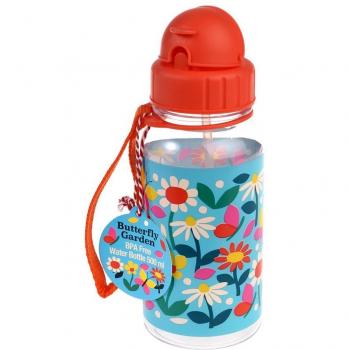 Rex London Butterfly Garden Kids Water Bottle 500ml - Multi-Language Design