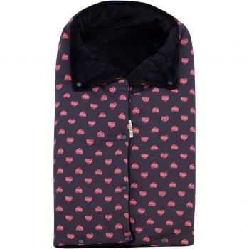 Saco Polar para Capazo de Bebé Jyoko Fluor Heart - Abrigado en Invierno con forro polar