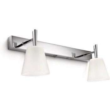 Philips myBathroom Hydrate - Lámpara de pared con 2 luces, baño, 28 W, luz halógena, color gris