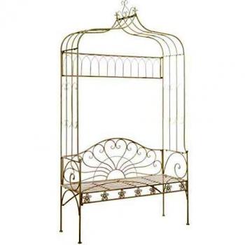 vidaXL Garden Bench 122 cm Iron Antique White