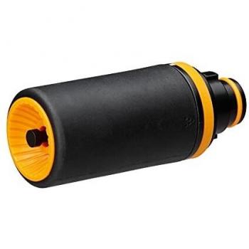Cabezal de pistola regulable para mangueras, 2 funciones, chorro y aclarado, flujo variable, tamaño universal, negro/naranja