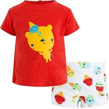 Tuc Tuc BÓxer Licra+Camiseta Punto NiÑo Cute Ice Conjunto de Ropa, Rojo