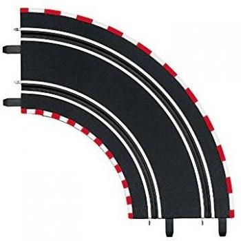 Carrera - Curva 1/90°, 2 piezas, escala 1:43, color Negro
